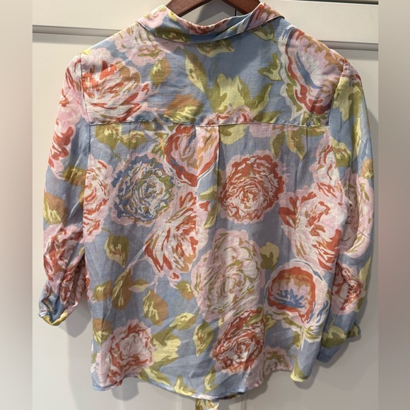 Harve Benard floral Blouse Sz S - Picture 2 of 10